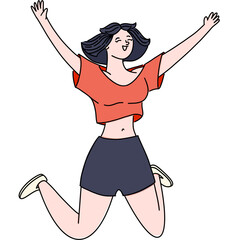 Girl happy Elements and illustration