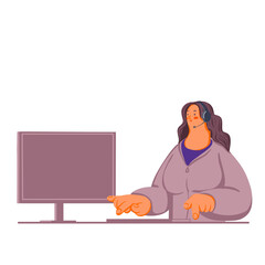 Woman headphone Elements and illustration