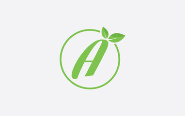 Fresh nature and healthy leaf logo design image with the letter and alphabets. Green leaf and eco logo icon design