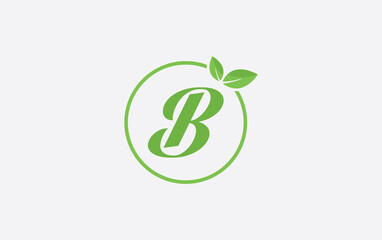 Fresh nature and healthy leaf logo design image with the letter and alphabets. Green leaf and eco logo icon design