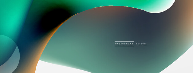 Fluid abstract background, round shapes and circle flowing design for wallpaper, banner, background or landing