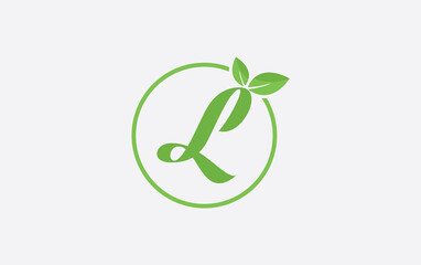 Fresh nature and healthy leaf logo design image with the letter and alphabets. Green leaf and eco logo icon design