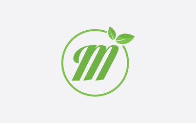 Fresh nature and healthy leaf logo design image with the letter and alphabets. Green leaf and eco logo icon design