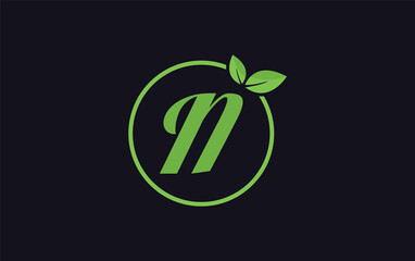 Fresh nature and healthy leaf logo design image with the letter and alphabets. Green leaf and eco logo icon design