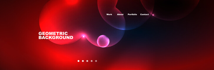 Neon glowing bubbles, circles magic energy space light concept, abstract background wallpaper design