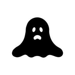 Hand-drawn illustration of a Halloween ghost, scary ghost vector isolated on white background.	
