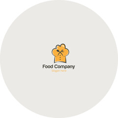 Chef hat restaurant kitchen spoon fork logo vector template