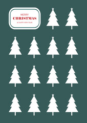 Obraz premium Simple Merry Christmas and New Year card with Christmas tree