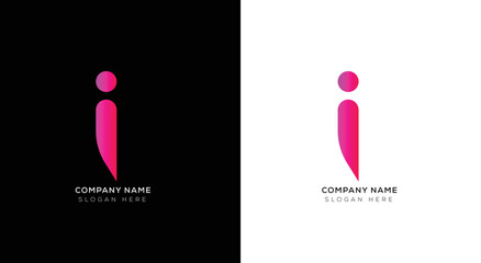 Gradient minimal I letter logo template