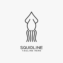 Squid line logo design
