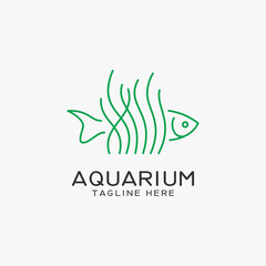 Fototapeta na wymiar Seaweed and fish logo design