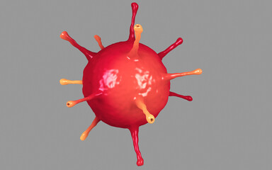 3d rendered Digital illustration of influenza virus in color background
