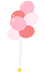カラフルなピンクの風船のイラスト2