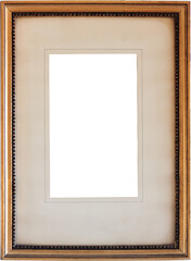 Old gilt leaf rectangular frame with passpartout whithout center image