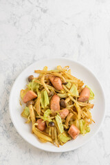 ウインナーと野菜のカレー炒め