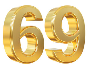 3d number 69 gold
