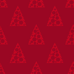 Seamless pattern with decorated Christmas tree. Festive flat style design for packaging and print. Vector.