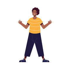 happy afro american guy