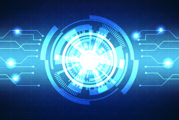 Fototapeta premium Abstract futuristic digital technology background, Cyber Technology background