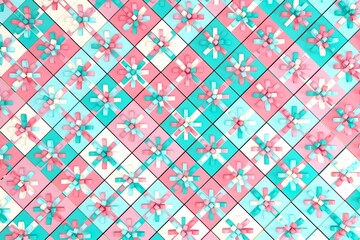 Colorful Pink and blue color pastel gift box on top view flat lay. 3D Render. Christmas idea concept. 3d wallpaper