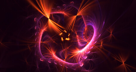3D rendering abstract colorful fractal light background