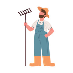 farmer male with pitchfork
