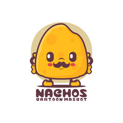 Nachos cartoon mascot. food vector illustration