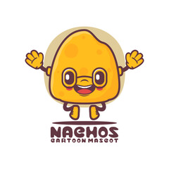 Nachos cartoon mascot. food vector illustration