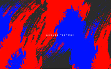 Abstract grunge texture paintbrush blue and red background vector