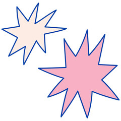 Spiky shapes hand drawn illustration in cartoon design