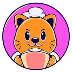 Cat chef cute cartoon