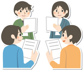 Obraz premium 話し合い 相談 カンファレンス 報告
