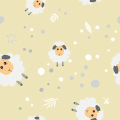 seamless pattern with sheep