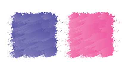 Brush square button with pastel color, brush grunge circle, set paint splash background graphic design element vector