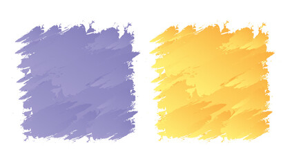 Brush square button with pastel color, brush grunge circle, set paint splash background graphic design element vector