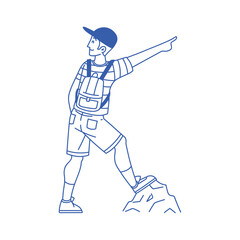 tourist man pointing somewhere