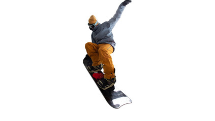 Fototapeta na wymiar Snowboarder cut out