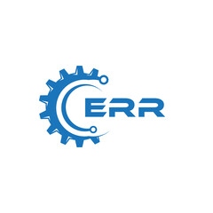 ERR letter technology logo design on white background. ERR creative initials letter IT logo concept. ERR setting shape design.

