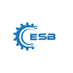 ESB letter technology logo design on white background. ESB creative initials letter IT logo concept. ESB setting shape design.
