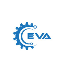 EVA letter technology logo design on white background. EVA creative initials letter IT logo concept. EVA setting shape design.
