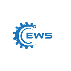 EWS letter technology logo design on white background. EWS creative initials letter IT logo concept. EWS setting shape design.
