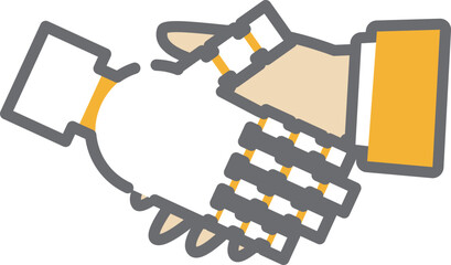 ロボットと人間の握手