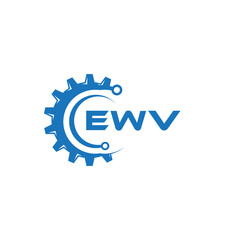 EWV letter technology logo design on white background. EWV creative initials letter IT logo concept. EWV setting shape design.
