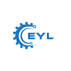 EYL letter technology logo design on white background. EYL creative initials letter IT logo concept. EYL setting shape design.
