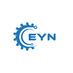 EYN letter technology logo design on white background. EYN creative initials letter IT logo concept. EYN setting shape design.
