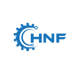 HNF letter technology logo design on white background. HNF creative initials letter IT logo concept. HNF setting shape design.

