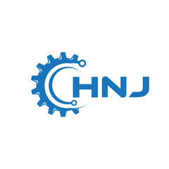 HNJ letter technology logo design on white background. HNJ creative initials letter IT logo concept. HNJ setting shape design.

