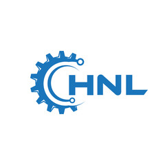 HNL letter technology logo design on white background. HNL creative initials letter IT logo concept. HNL setting shape design.
