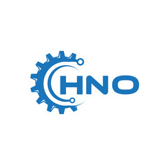 HNO letter technology logo design on white background. HNO creative initials letter IT logo concept. HNO setting shape design.
