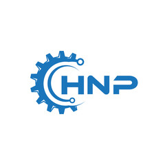 HNP letter technology logo design on white background. HNP creative initials letter IT logo concept. HNP setting shape design.
